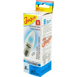Лампа светодиодная Заря свеча C35F (C37F) 8W E14 4200K - фото 100256