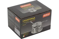 Сахарница MALLONY Dolce стекляннаяс крышкой и ложечкой, корпус-нержавеющая сталь 250мл 005489 - фото 100353