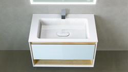 Тумба для ванной комнаты Glass 80 подвесная белая - фото 100694