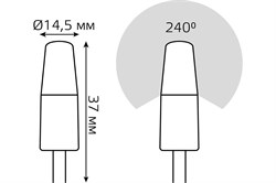 Лампа GAUSS LED Elementary G4 12V 3W 250Lm 3000K силикон 18713 - фото 101389