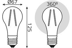 Лампа GAUSS LED Filament A70 26W E27 2700 lm 4100K 102902226 - фото 101395