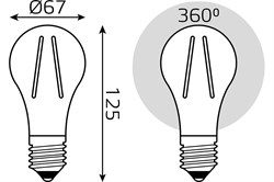 Лампа GAUSS LED Filament A70 30W E27 3100 lm 4100K 102902230 - фото 101401