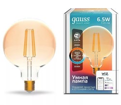 Лампа Gauss LED Smart Home Filament G95 6,5W 720Lm E27 2000К-5500K изм.цвет.темп+дим. 1340112 - фото 101419