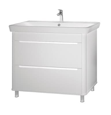 Тумба для ванной комнаты АВАЛОН 100 с умывальником 030700-u Belo 97 см - фото 10328
