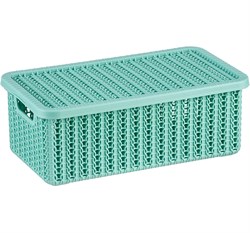 Коробка ВЯЗАНИЕ с крышкой 3л фисташковый (12) М2369 - фото 103381