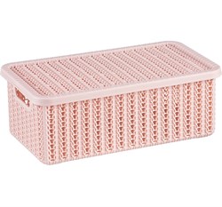 Коробка ВЯЗАНИЕ с крышкой 3л чайная роза (12) М2369 - фото 103469