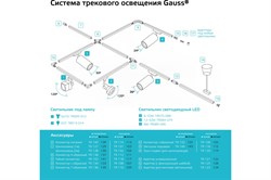 Светильник GAUSS трековый Цилиндр 8W 750Lm 4000K 180-220V IP20 45*155мм белый линза 36° TR077 - фото 104655