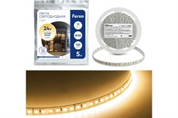 Лента Feron светодиодная 120SMD(2835)/м 11Вт/м 24V 5000*8*1,22мм 3000К, LS501 41056 - фото 105284