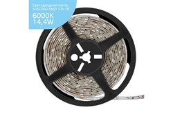 Лента GAUSS LED Elementary светодиодная 5050/60-SMD 14.4W 12V 5м DC холодный белый IP66 356000314 - фото 105324