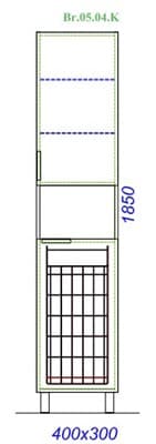 Пенал AQWELLA для ванной комнаты Бриг П4к/W белый с корзиной Br.05.04.K/W - фото 10552
