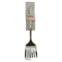Лопатка TORO с отверстиями нерж. сталь с бело-зеленой ручкой 263809 - фото 106244