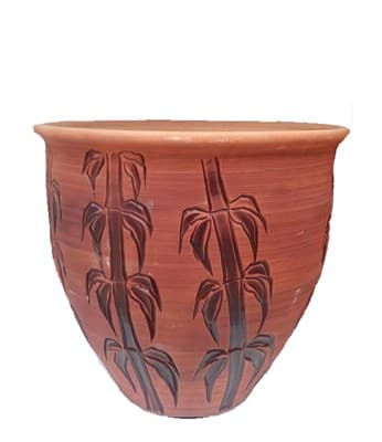 Горшок керамический 35л стирашка травы, бамбук 9013 - фото 11003