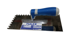 Гладилка TULEX стальная, двухкомпонентная рукоятка, зубчатая 8*8мм, 280*130мм 3011108 - фото 118410