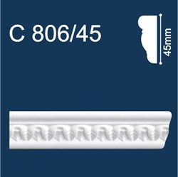 Молдинг СОЛИД 45*2,0м С806/45 белый (1уп-58 шт) - фото 121126