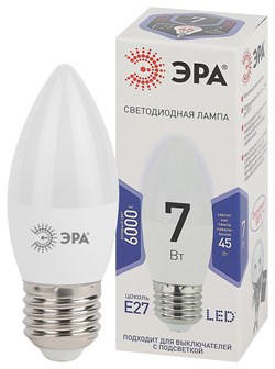 Лампа светодиодная ЭРА LED B35-7W-860-E27 арт.0317 - фото 121845