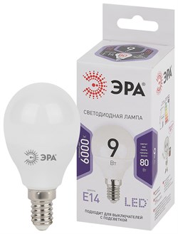 Лампа светодиодная ЭРА LED P45-9W-860-E14 - фото 121981