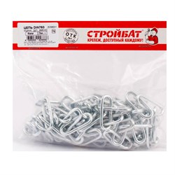 Цепь СТРОЙБАТ оцинк. DIN 763 (дл.звено) 4мм 048040/1219304 - фото 122136