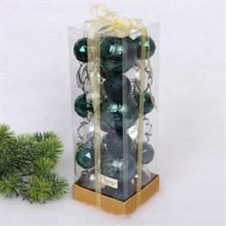 Набор шаров СЕРПАНТИН Winter magic 6см+4см(24 предмета) Изумруд 201-3124 - фото 122416