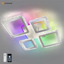 Люстра ESTARES управляемая свето OVAL ICE RGB 75W 5S-APP-725х500х93-WHITE/CLEAR-220-IP20 УУО00004757 - фото 125278