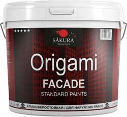 Краска SAKURA водно-дисперсионная фасадная Origami FAÇADE (facad du-fa) 5кг - фото 127031