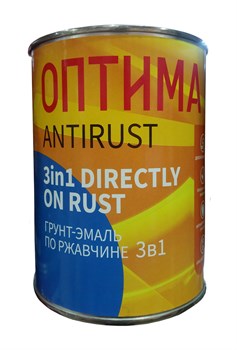Грунт-эмаль ОПТИМА по ржавчине 3в1 желтая 0,9кг - фото 129715