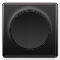 Переключатель ONEKEYELECTRO Florence двойной, чёрный 1E31601303 - фото 131240