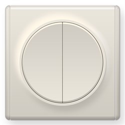 Переключатель ONEKEYELECTRO Florence двойной, бежевый 1E31601301 - фото 131592