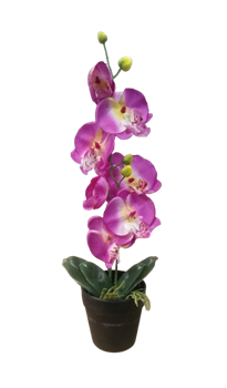 Цветок искусственный Орхидея в горшке 20*10*47см 317002690 - фото 131630