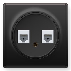 Розетка ONEKEYELECTRO Florence двойная, телефон/компьютер RJ11/RJ45 кат.5е, черная 1Е20801303 - фото 134519