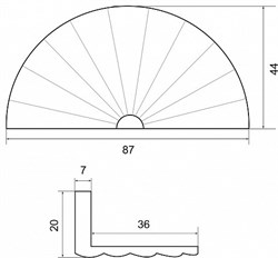 Ручка мебельная PALLADIUM Fan 32 мм GP 115397 - фото 136072