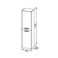 Пенал IDDIS Brick 40 подвесной, для ванной комнаты, белый BRI40W0i97 - фото 136524