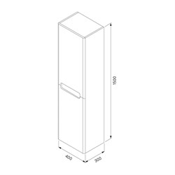 Пенал IDDIS Edifice 40 подвесной, для ванной комнаты, темно-серый EDI40D0i97 - фото 136525