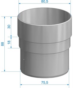 Муфта соединительная DOCKE STANDARD 80мм серый 7024 - фото 137160