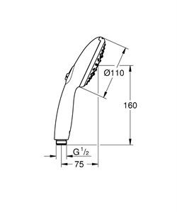 Душ ручной GROHE Vitalio Start 110 3 режима струи 26031001 - фото 138487