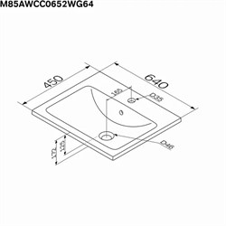 Раковина мебельная AM.PM X-Joy керамическая 65см, встроенная, белый глянец M85AWCC0652WG64 - фото 138893