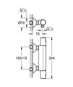 Смеситель GROHE Precision DN 15 для душа, термостат, черный матовый 345942430 - фото 138961