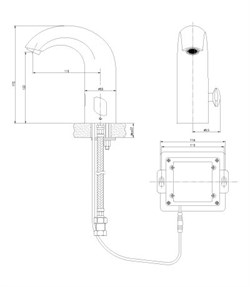 Смеситель PROJECT для умывальника сенсорный, хром LM4656CE - фото 139021