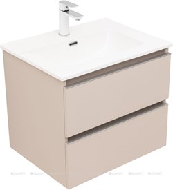 Тумба подвесная AQUANET Вега 60 2 ящика, бежевая 329583 - фото 140581
