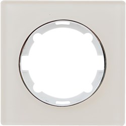 Рамка ONEKEYELECTRO Garda стеклянная одинарная, бежевый 2E52101301 - фото 140807