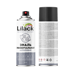 Эмаль аэрозольная универсальная LILACK черный матовый 520мл 7101-02 LK - фото 141392