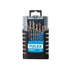 Набор сверл TULEX КОБАЛЬТ HSS-Co(5%) по металлу d:1-10мм, пластиковый бокс (19шт/наб) 60121-S19 - фото 143321
