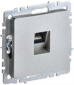 Розетка BRITE компьютерная RJ45 кат.5E алюминий BR-K10-1-K47 - фото 144084