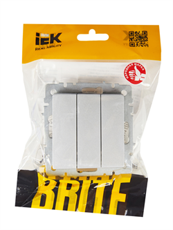 Выключатель BRITE 3-кл. 10А алюминий BR-V30-0-10-K47 - фото 145030