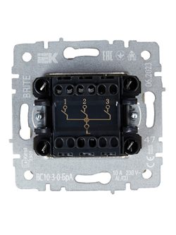 Выключатель BRITE 3-кл. 10А алюминий BR-V30-0-10-K47 - фото 145031