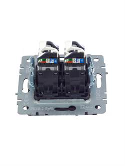Розетка BRITE двойная компьютерная RJ45 кат.5E чёрная BR-K20-1-K02 - фото 145102