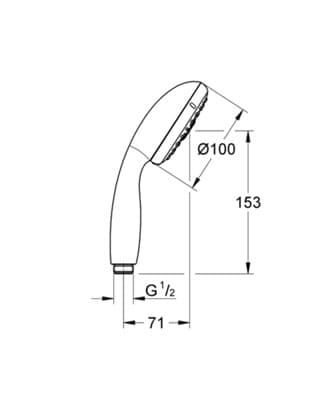 Душ GROHE ручной Vitalio Start 100 III 9,5 л 26031000 - фото 24834