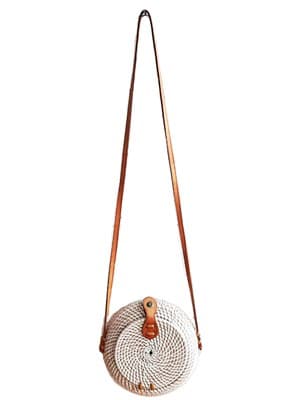 Дамская сумочка CV.MAHKOTA JAVA RATTAN ротанг 18см слоновая кость - фото 26156