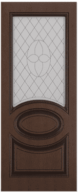 Полотно ЛЕСКОМ дверное Экшпон Неаполь ясень коричневый/черная патина витражное стекло 60 - фото 26714