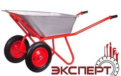 Тачка садовая Эксперт 2-колесная, красная усиленная.-320кг, объем-100л, вес-18кг 6404 А пневм - фото 28586