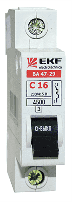 Автомат EKF ВА 47-29 16А 1п Basic - фото 30457